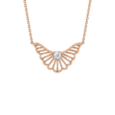Rose Gold Butterfly Lab Diamond Pendant with Chain