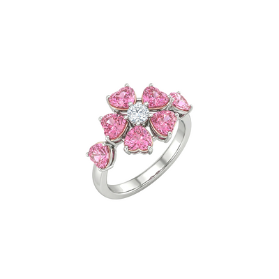 Pink Petal Harmony Diamond Ring