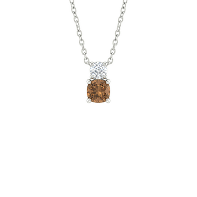 Mocha Radiance Diamond Pendant with Chain