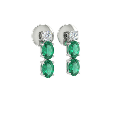 Emerald Drop Lab Diamond Earrings