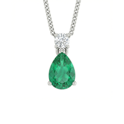 Verdant Teardrop Diamond Pendant Set