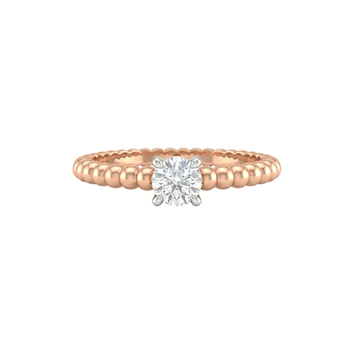 Rose Bead Solitaire Diamond Ring