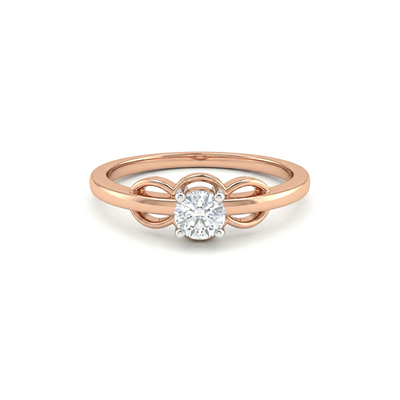 Scalloped Edge Band Diamond Ring