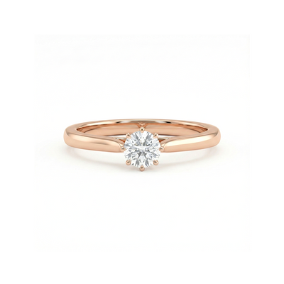 Classic Rose Gold Solitaire Lab Diamond Ring