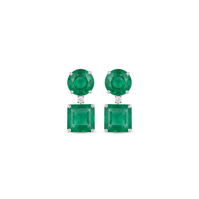 Emerald Verdant Drop Diamond Earrings