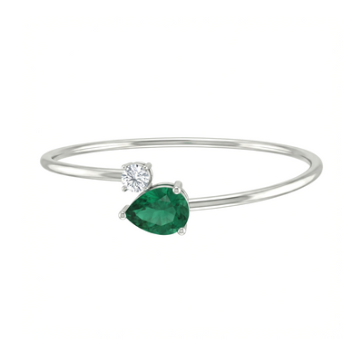Emerald Two-Stone Lab Diamond Bracelet