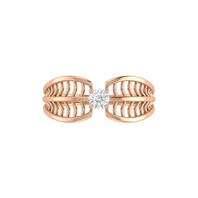 Feather Fern Diamond Ring