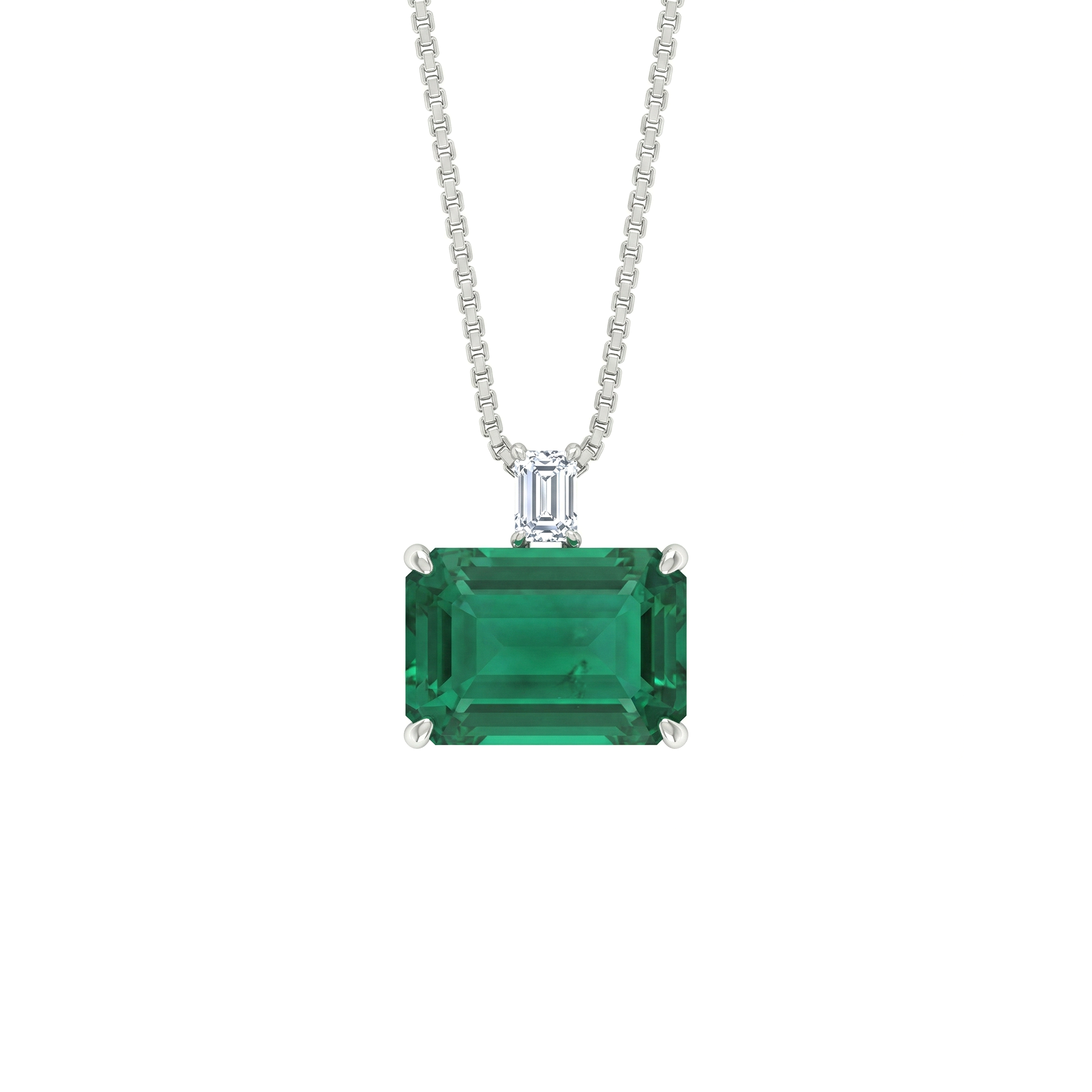 Classic Emerald Diamond Necklace