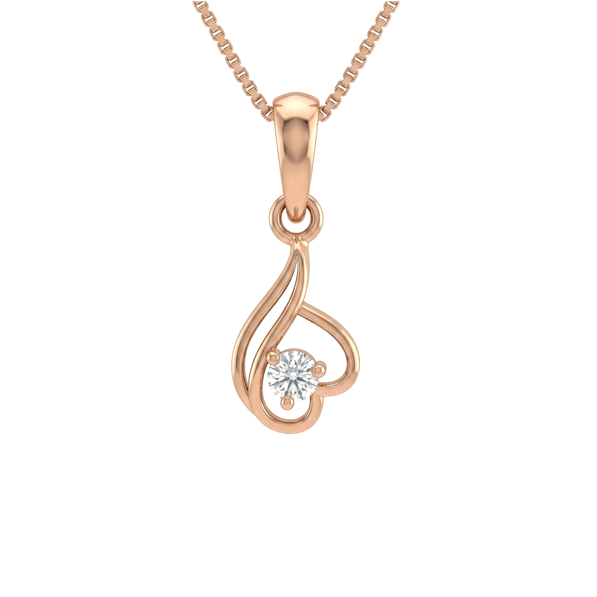 Amour Heart Diamond Pendant with Chain