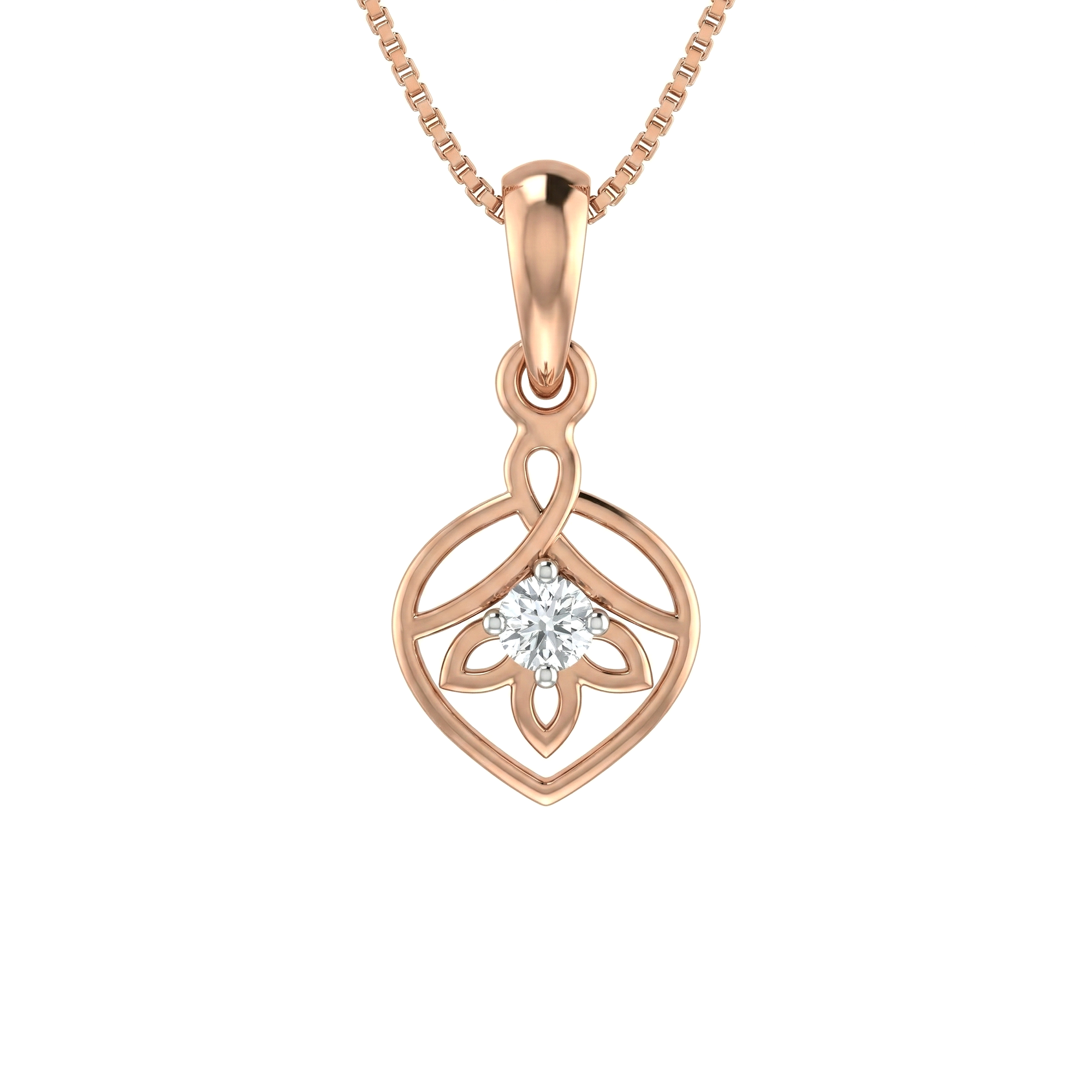 Aurelian Lotus Diamond Pendant with Chain
