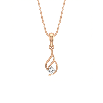 Glace Solitaire Lab Grown Diamond Swirl Pendant with Chain