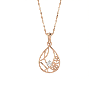 Elara Curve Diamond Pendant with Chain