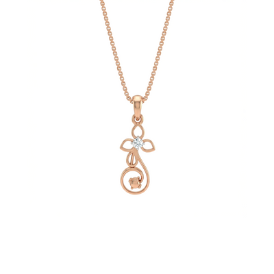 Blush Petal Diamond Pendant with Chain