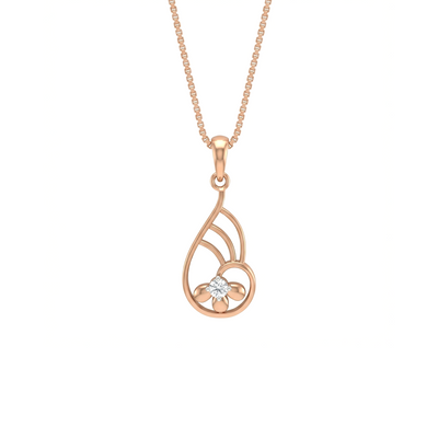 Petal Dew Diamond Pendant with Chain