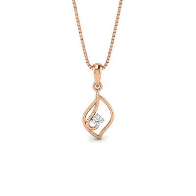 Elowira Curve Diamond Pendant with Chain