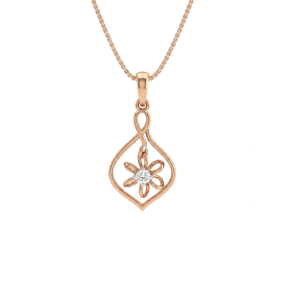 Floriva Knot Diamond Pendant with Chain