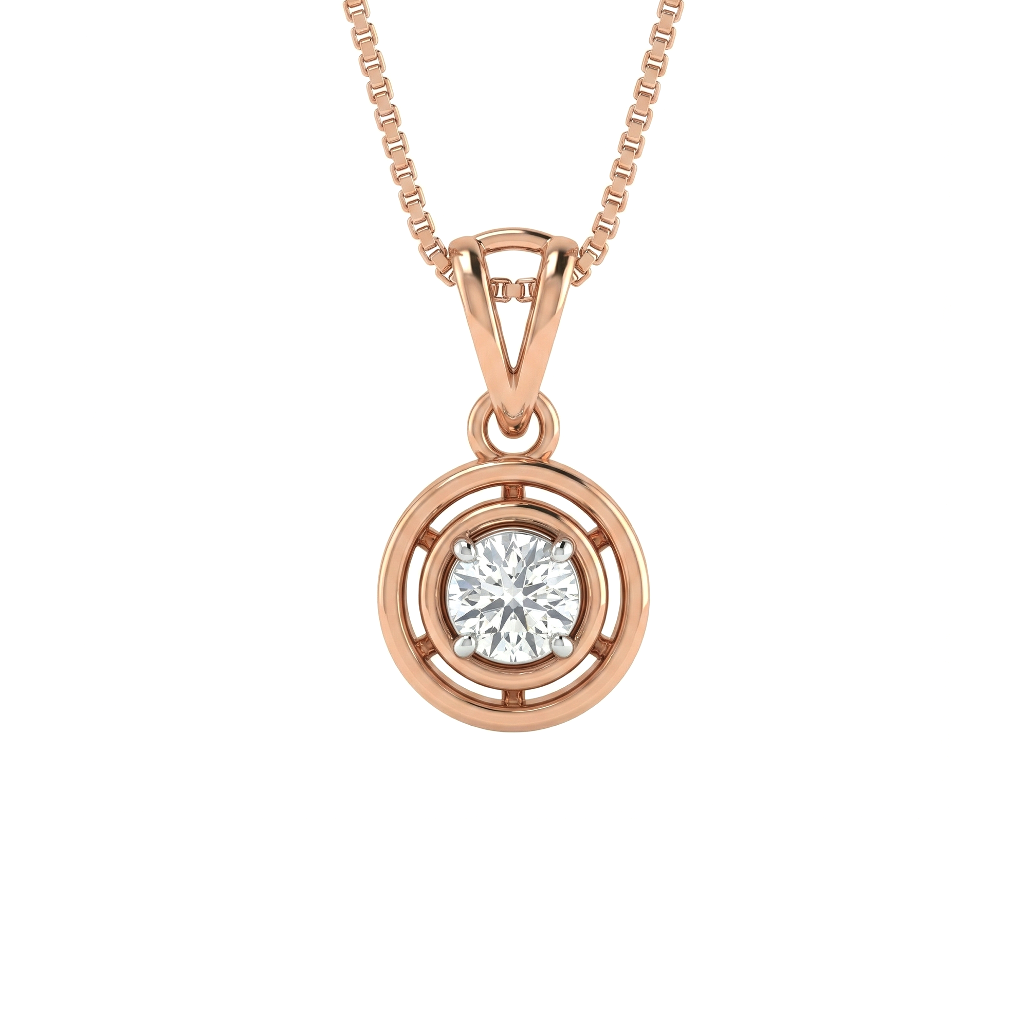 Radiant Halo Diamond Pendant With Chain