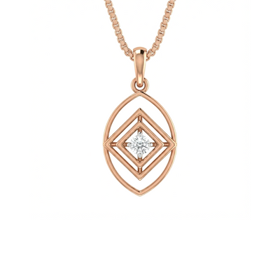 Central Spark Diamond Pendant With Chain