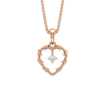 Sparkle Heart Diamond Pendant With Chain