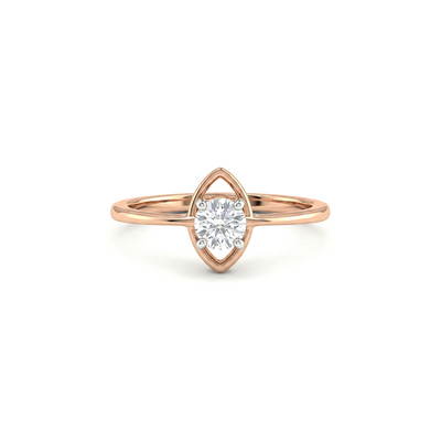 Elegant Marquise Frame Round Diamond Ring