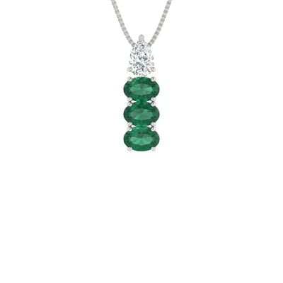 Amira Emerald Drop Pendant Chain