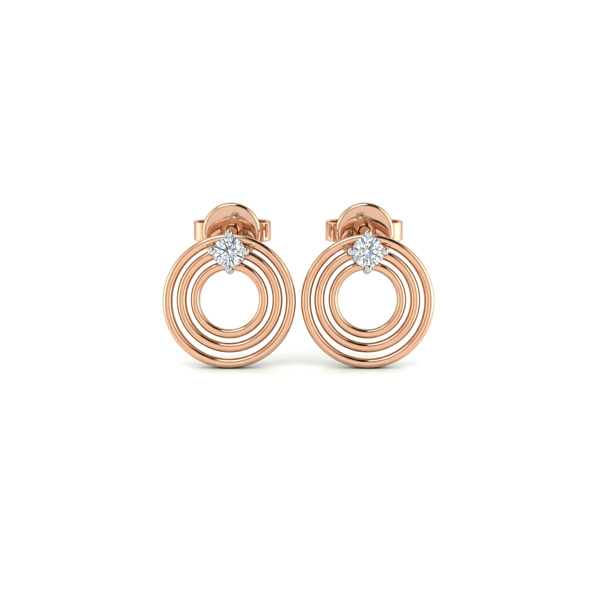 Satin Ring Diamond Earrings