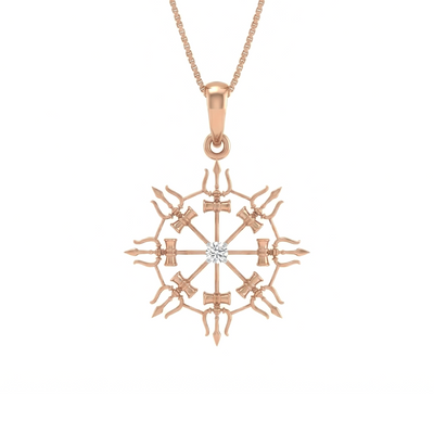 Ashta Trishul Divine Rose Pendant