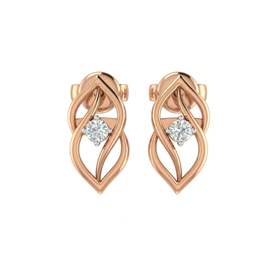 Willow Leaf Lab Grown Diamond Drop Earrings for Women