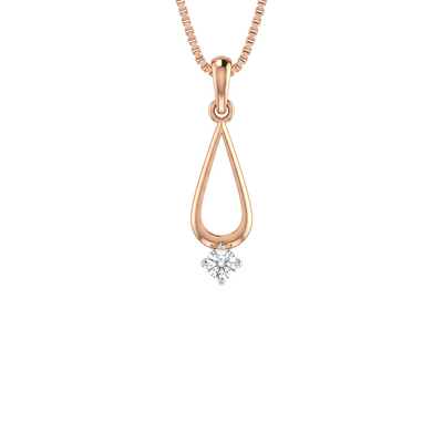 Rose Gold Teardrop Lab Diamond Pendant with Chain