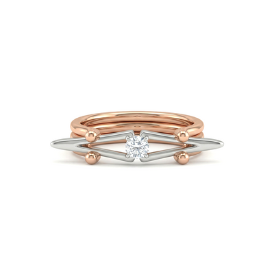 Sterling Geometric Diamond Ring