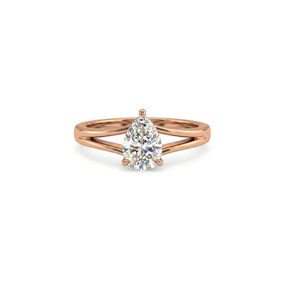 Classic Pear Solitaire Lab Diamond Ring