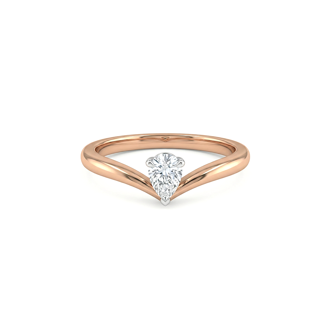 Chevron Pear Diamond Ring