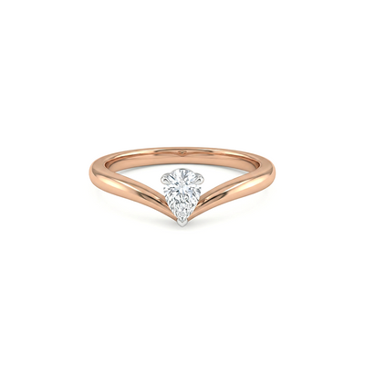 Chevron Pear Diamond Ring