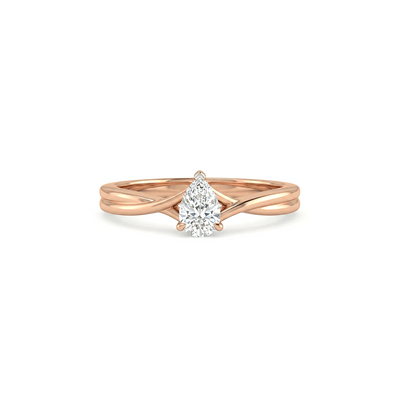 Classic Pear Solitaire Lab Diamond Ring