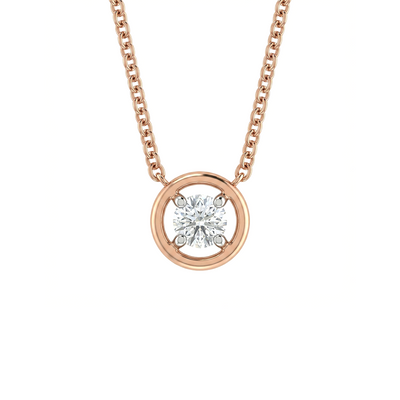 Round Diamond Pendant with Chain
