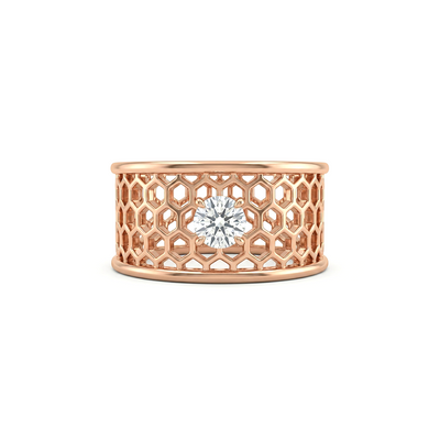 Honeycomb Band Diamond Ring