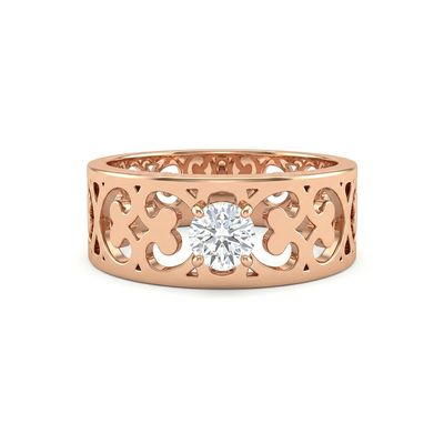 Heart Lattice Diamond Ring