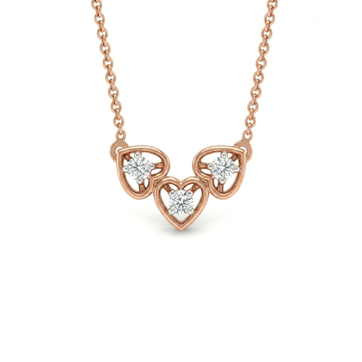 Infinity Heart 3 Lab Diamond Pendant for Women