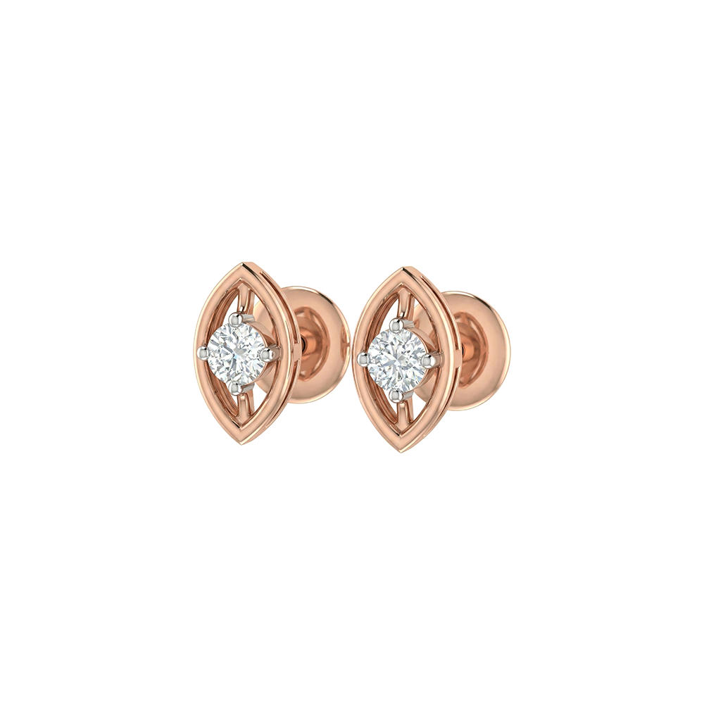Marquise Halo Stud Diamond Earrings