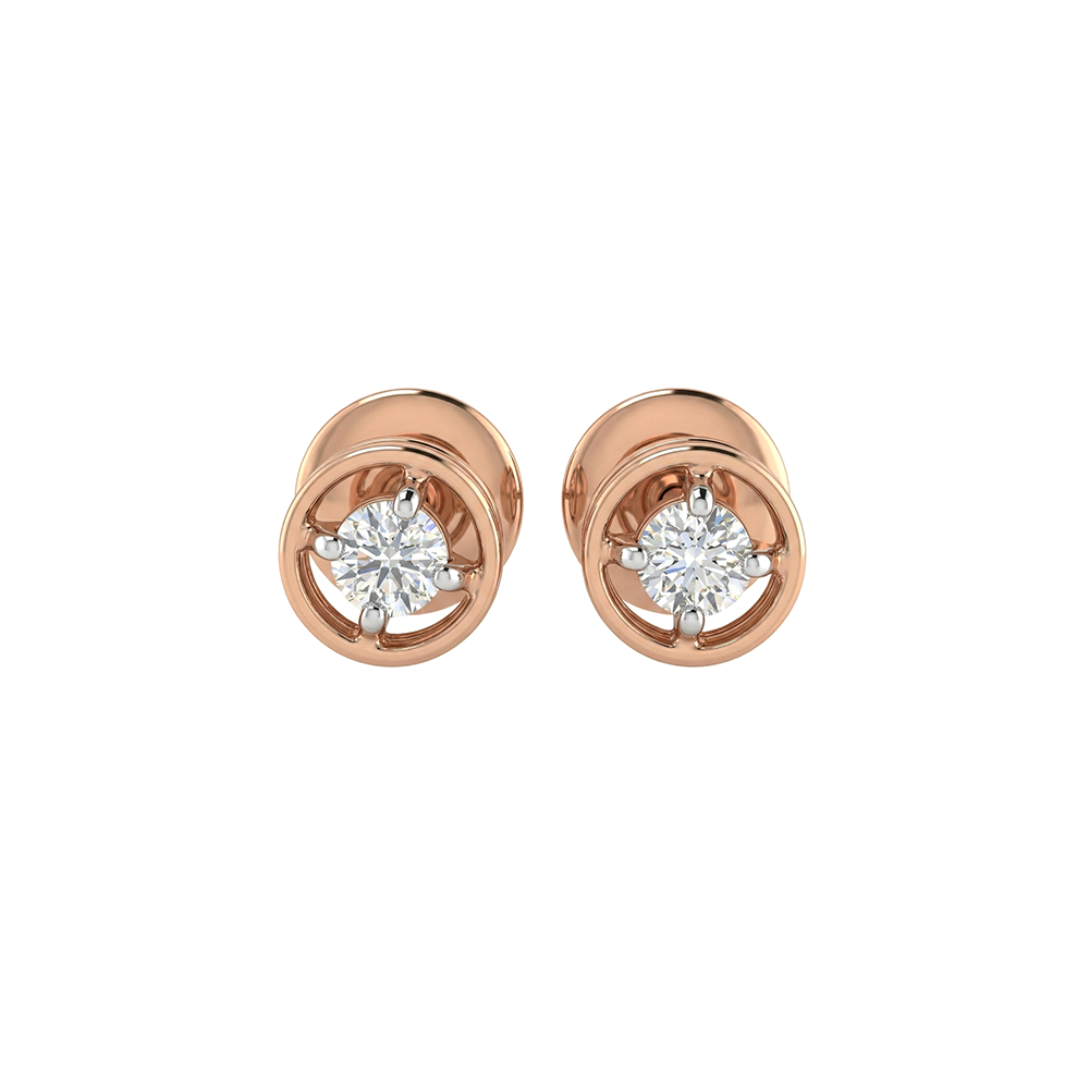 Charming Circle Stud Diamond Earrings