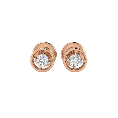 Charming Circle Stud Diamond Earrings