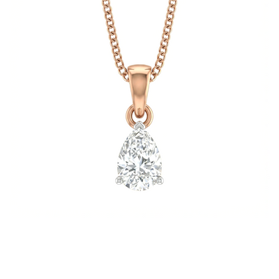 Pear Shape Lab Diamond Pendant with Chain