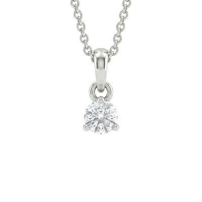 Solitaire Diamond Pendant with Chain