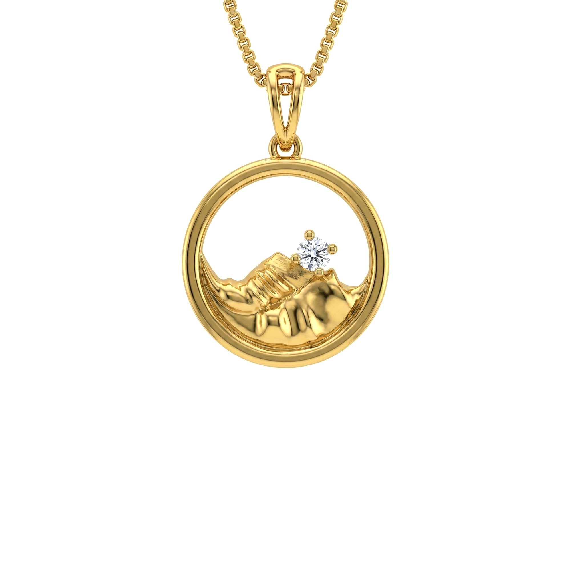 Eternal Crescent Diamond Pendant