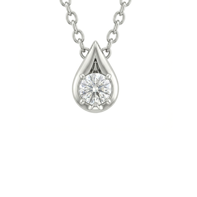 Teardrop Diamond Pendant with Chain