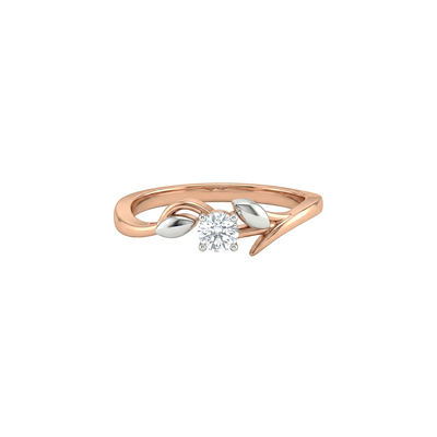 Petal Leaf Two Tone Diamond Ring