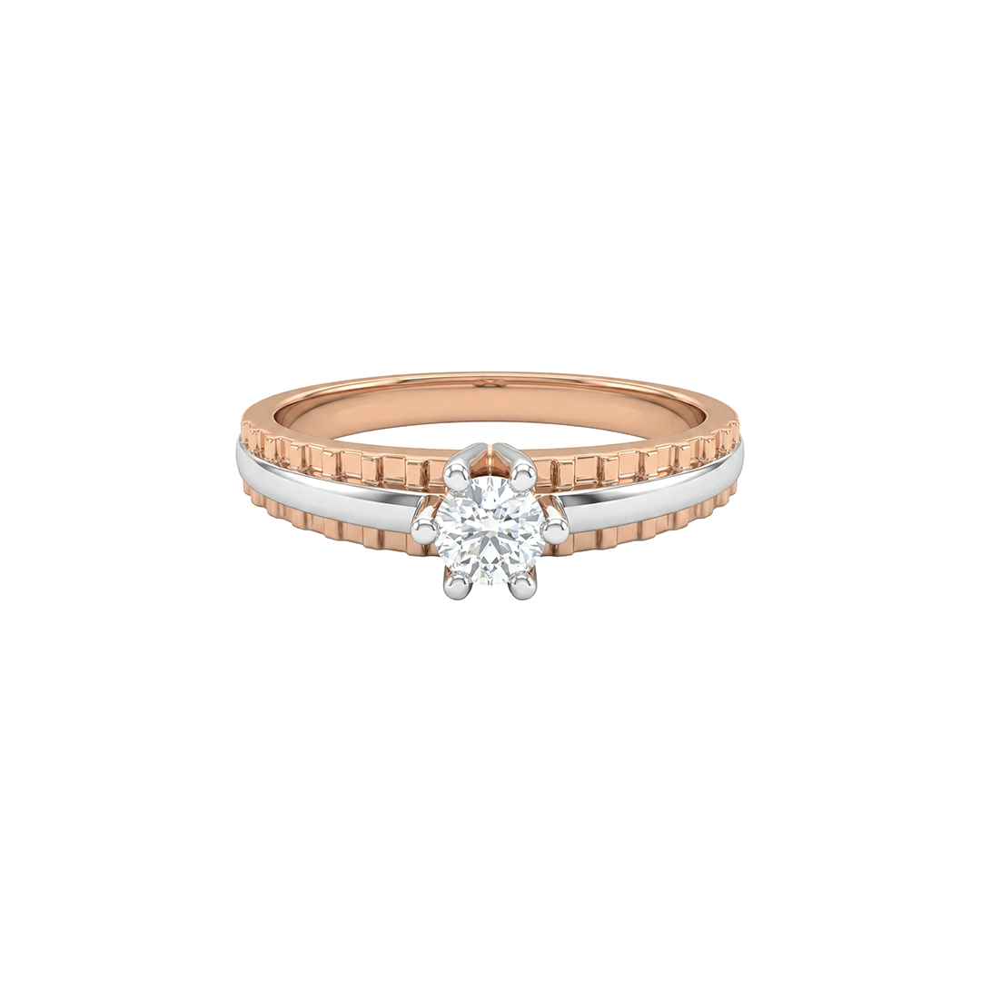 Crest Two Tone Solitaire Lab Diamond Ring