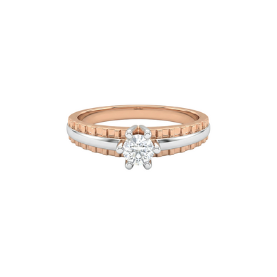 Crest Two Tone Solitaire Lab Diamond Ring