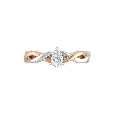 Halo Twist Two Tone Diamond Ring