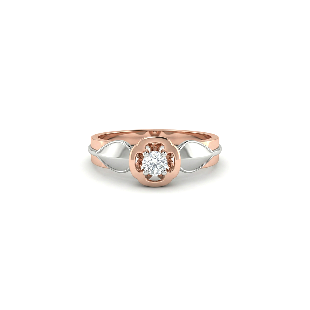 Flower Petal Two Tone Diamond Ring